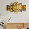 VIBECRAFTS Abstract Art Meditating Buddha Wall Painting Five Pieces For Home|Office|Living Room|Gift (PTVC5Pcs1_5518)