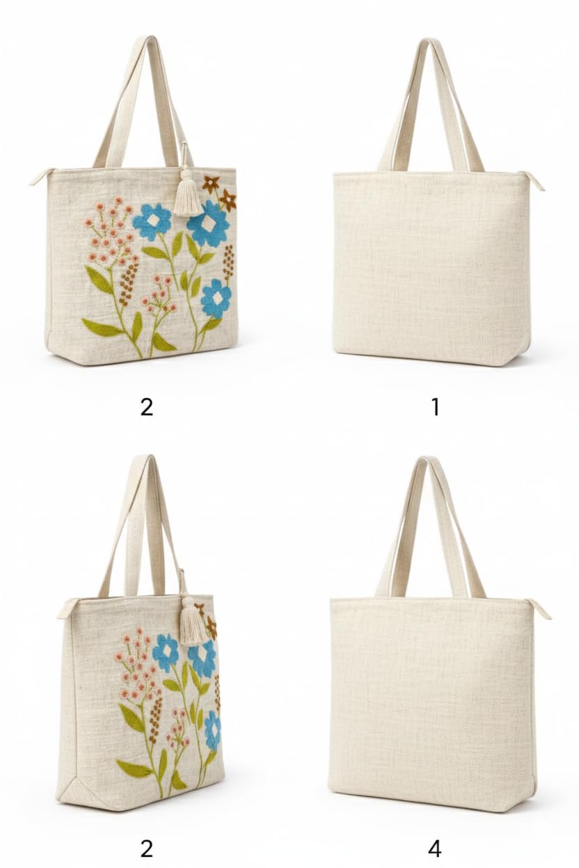 OLL OO LA LA BEAUTY Canvas Tote Bag for Women | Tote Bag | Pinterest Shoulder Bag | Cotton Shoulder Bag | Boho Tote Bags | Casual Daily Use Handbag for Office, College, Shopping & Travel - DGSN-15