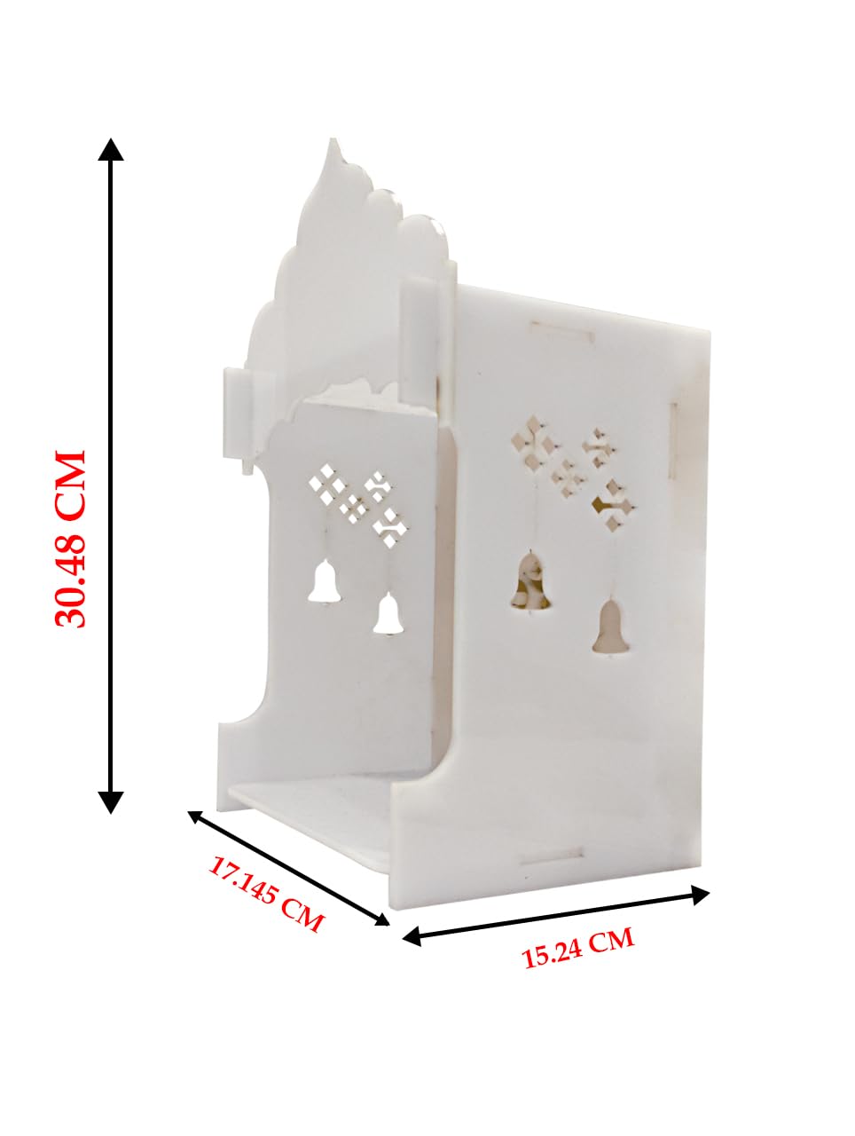 StarLaser Acrylic Temple with Light for Pooja Room Small Temple Wall Hanging Home Decoration (7x12 inch)