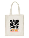 Delhi Printing Co. Mama needs coffee tote bag|Strong Cotton Bag for Shopping | Canvas Tote Bag for Women & Girls | Stylish Cotton Handbags (DCTBH-157)