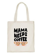 Delhi Printing Co. Mama needs coffee tote bag|Strong Cotton Bag for Shopping | Canvas Tote Bag for Women & Girls | Stylish Cotton Handbags (DCTBH-157)