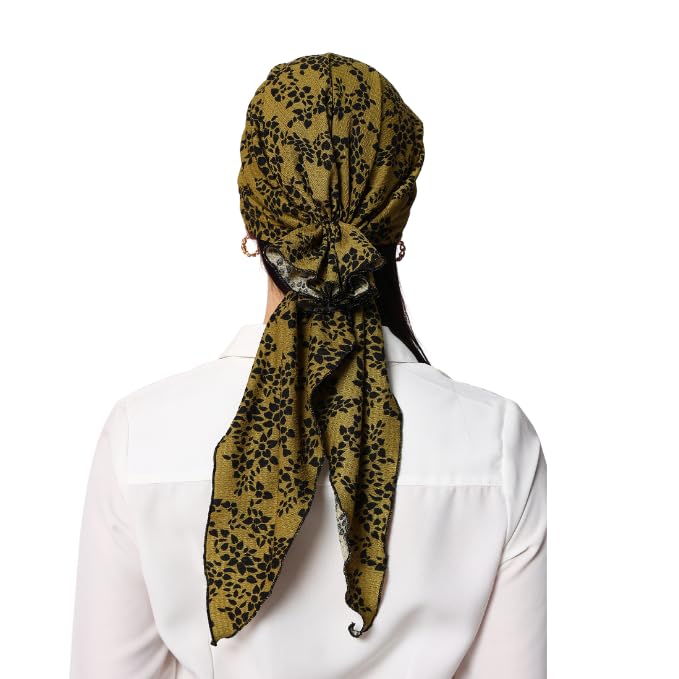 The Headscarves Women’s Cotton Printed Pre-Tied Headscarf for Chemo Hair Loss – Stylish Chemo Headwear, Soft Cotton Hijab Wrap, Bamboo Turban Scarf, Breathable Cancer Head Cover Free Size