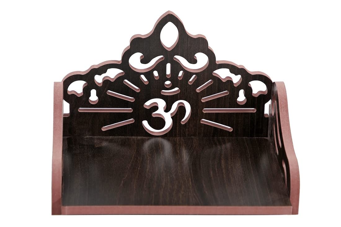 DLEIN Art and Craft Wooden Hindola Temple | MDF Hindola Temple | Mini Temple for Home and Office | Wall Mounted Temple (Black)