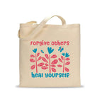 Gift a Joy Forgive Others Heal Yourself Printed Cotton Tote Bag for Women & Girls | Multipurpose Reusable Shopping Bag for Office, College, Travel & Daily Use