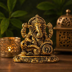 KridayKraft Ganesha ji Reading Book Statue,Ganpati Murti Idol for Pooja & Home,Office Décor Ganesh Idol for Car Dashboard Religious Showpiece for Decoration & Gifting Article...