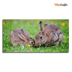 VIBECRAFTS Canvas Paintings for Living Room Drawing Room Baby Bunnies In Garden Canvas Wall Painting Wall Painting Fitted with Wooden Frame for Home | Office | Gift (PTVCH_2316)