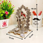 KridayKraft Metal Radha Krishna Idol Statue with Silver Antique Finish so Looks Very Beautiful and use for the Purpose of Worship and Decorative for Home,Office&Table Gift for Birthday
