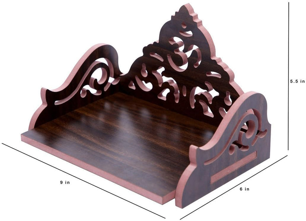 kriyanta Wooden Beautiful Plywood Mandir Pooja Room Home Decor Office OR Home Temple Wall Hanging Product. (D D OMTEM Red 232)