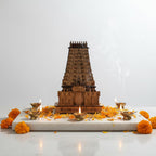 YOGMAYA Wooden Rameshwaram Temple 3D Model – 10 Inch Decorative Handcrafted Temple Replica for Home Decor & Gift