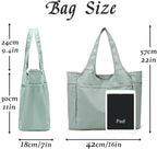 Voroly Tote Bag Women Casual Handbag Shoulder Bag Purses with Zipper and Pockets for Work School Gym Travel Shopping (GREEN)