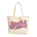 THE SACK CO. Large Canvas Tote Bag for Women, Tote Handbags for Women with Zipper for College, Shopping, Office (White bag gntl women pink & grey)