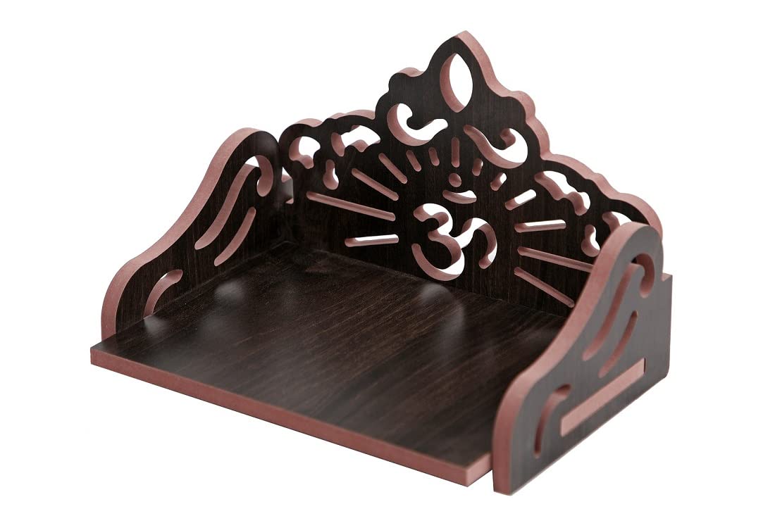 DLEIN Art and Craft Wooden Hindola Temple | MDF Hindola Temple | Mini Temple for Home and Office | Wall Mounted Temple (Black)