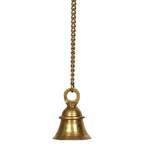 ARTVARKO Brass Hanging Bell Ghanti for Home Temple Decor Pooja Room Mandir, Puja Bell with Sound, 20 Inches Long Brass Chain & Hook, Ideal Religious Gift