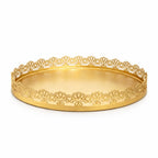The Unique Designs Gold Finish Decorative Metal Tray | Multipurpose Serving & Vanity Tray | Premium Cutwork Design | Home Décor Organizer | 28 x 4 cm (Gold)