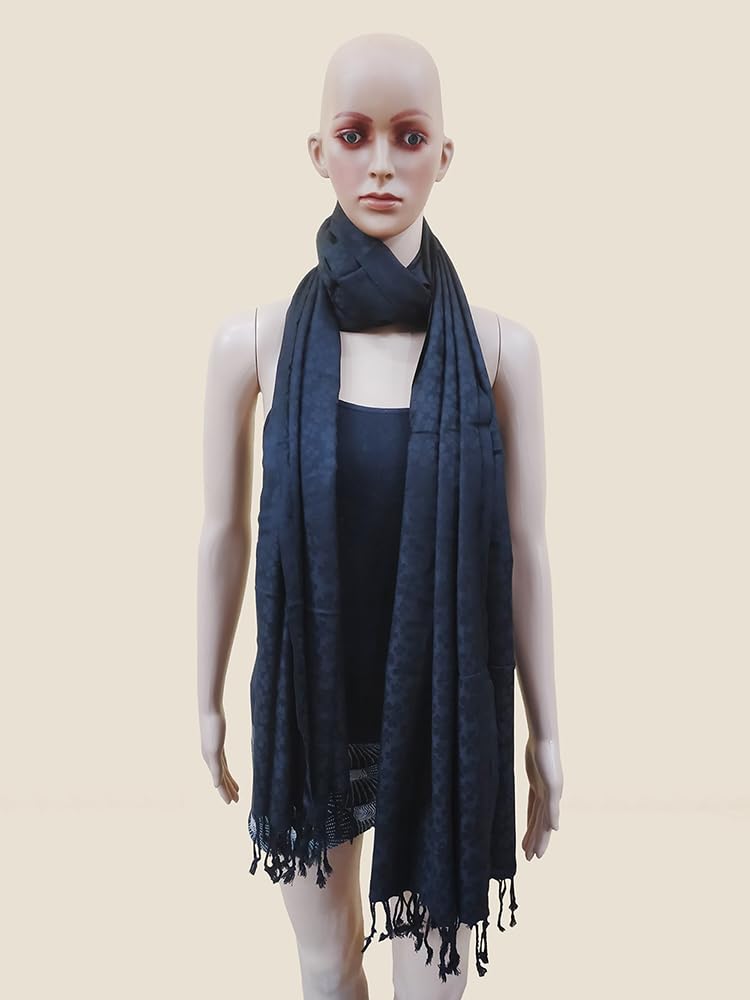 Rastogi Handicraft Large Pashmina Shawls & Wraps for Women Extra Soft Cashmere Feel Throw Womens Size 83 X 30 Inches, Black Shawl, 83 X 30