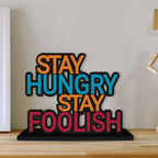 Artvibes Wooden Idols and Figurine Stay Hungry Stay Foolish Inspirational Quotes Table Decor for Office Desk Alphabet Showpiece | Home Decoration | Living Room | Modern Giftings Item (Sp_1121N)