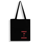 Peach Blossom Reusable Zipper and Pouch Tote Bags, 100% Cotton Shopping/Grocery Bag, Multi-Purpose Bag 5kgs Capacity, Single Pack (BlackWomenmission)