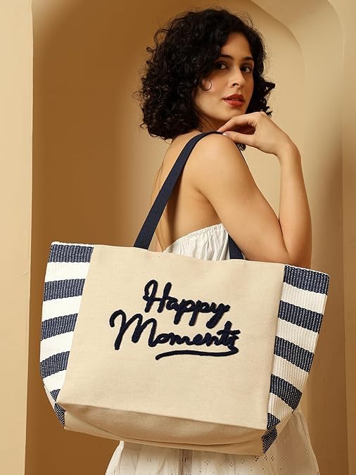 ASIAN Happy Moments Women’s Canvas Tote Bag durable cotton canvas with a printed design Spacious and lightweight, suitable for casual shopping, travel, daily use