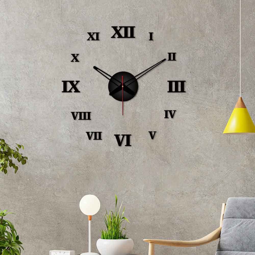 VIBECRAFTS Designer Roman Number Big Size 3D Infinity Wall Clock for Home Decor, Office, Living Room, Bedroom, Cafe's, Gifts (WWCVC1Pcs_20001N)
