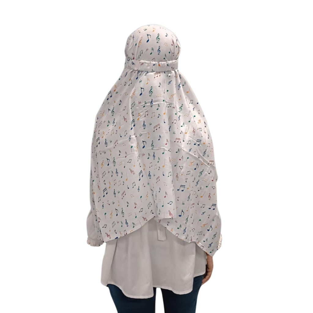AARKRI SALES Cotton Long Scarf Cum Mask Scarves Usable for Vehicle Driver | White Printed Design | Universal Size | For Girl & Women | Sun Protection Light Weight (Music Short Scarf)