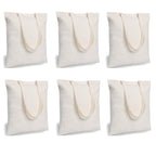 Lify Cotton Canvas Tote Bags Bulk Shopping Bag for Crafts, DIY Reusable Grocery Bag, Durable and Eco-Friendly Storage Bag For Daily Use, 14 X 16 Inch – 6 Piece Pack (Off-White/Natural- 6 Piece)