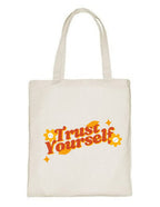 Delhi Printing Co. Trust yourself tote bag|Strong Cotton Bag for Shopping | Canvas Tote Bag for Women & Girls | Stylish Cotton Handbags (DCTBH-109)
