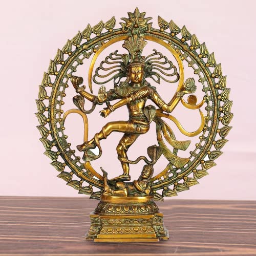 ARTVARKO Brass Metal Natraj Idol Murti Om Nataraja Idiol Large Shiva Natraj Statue Home D?cor Mandir Temple Vastu Showpiece Height 24 Inches