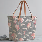 The Purple Tree Women Oversized Floral Tote Bag Travel - Large Capacity Handbag with Zip Closure