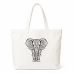 Adorvue Elephant DIY Art Tote Bag for Kids & Adults – Reusable Canvas Cotton Tote Bag for DIY Painting & Creative Activities, Stylish Eco-Friendly Bag for Shopping, Travel & College Pack of 1