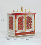 Jodhpur Handicrafts Home Temple, Pooja Mandap Mandir for e Big Size Temple for Home with Door Pooja Stand for Home Wall Mount Size LXBXH 20X12X24 Inch