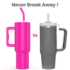 enem Tumbler, Candy Pop, Tumbler with Metal Straw, Sipper, with Lid Leak Proof, 1 Metal Ice Cube, 1 Copper Spring (Tamba), Base Protector (Black/White), Mug Travel, 1.2L