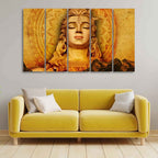 VIBECRAFTS Spiritual Shiva Canvas Wall Painting of Five Pieces For Home|Office|Living Room|Gift (PTVC5Pcs4_8731)