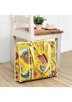 Yda fashion Quilted Cotton Tote Bag for Women & Men, 3 Layer Shopping Bag, Printed Reusable Grocery Tote, Lightweight Multipurpose Shoulder Handbag for Daily Use