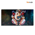 VIBECRAFTS Canvas Paintings for Living Room Drawing Room Shri Ganesha Canvas Wall Painting Fitted With Wooden Frame For Home | Office | Living Room | Gifts (PTVCH_2569)