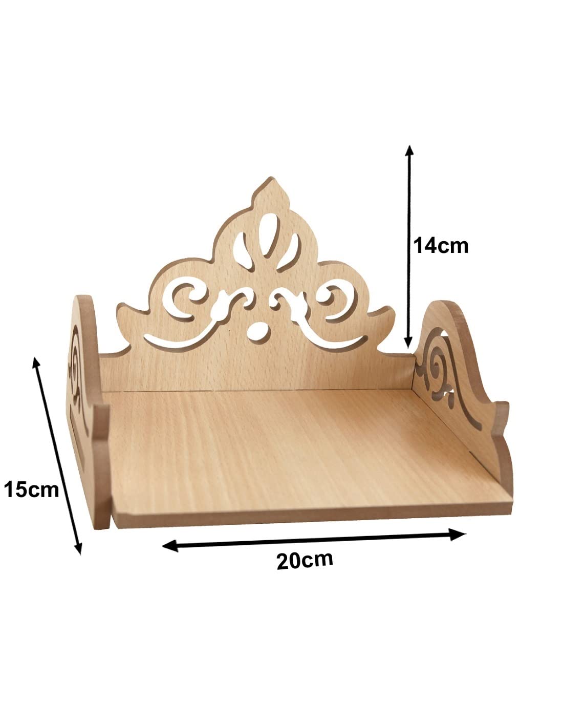 nexat Wooden Hindola Sofa for God Statue|Wooden Hindola|Wooden Singhasan Temple for God|Laddu Gopal Sinhasan for Pooja Mandir|Pooja Stand for Home Wall|15.24x20.32x13.97CM| (Cream)
