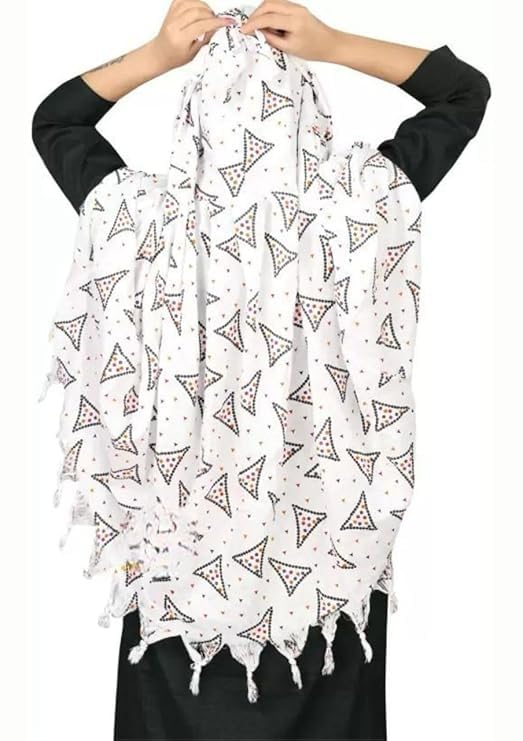 VASTTRAM Female Cotton Women'S Long Scarves Scarf Cum Mask Usable For Driver Anti Pollution Full Face Cover With Uv Sun Rays Protection, White