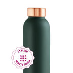 Borosil Eco Copper Bottle with Glass Set | 1L Bottle with 2 Tumbler (250 ml Each) | 100% Pure Copper with Anti-Oxidant Properties of Copper for Daily Use (Green)