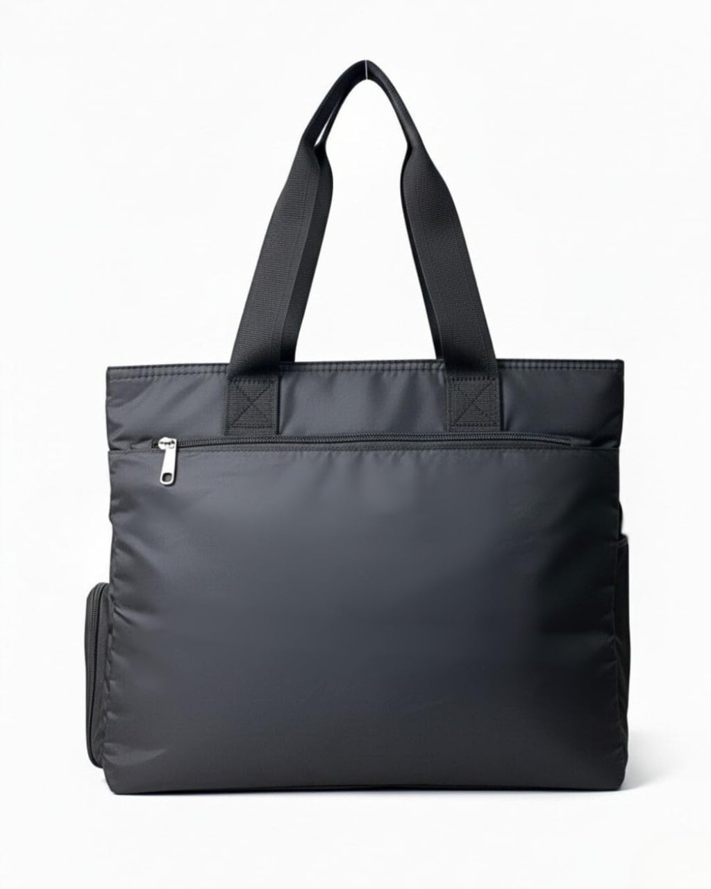 Bag-Age HB08L Large Tote Bag for Girls & Women, Handbag with Multiple Compartments, Water Resistant Shoulder Bag with Zipper & Umbrella Side Pocket for Work, Travel & Daily Use (Black)