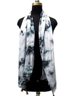 DESI BUTIK Classy Muslin Tie-Dye Printed Grey Everyday Light-weight Scarves/Stoles for Women SCARF93