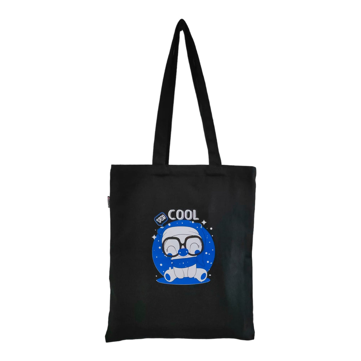 DANIOO DON'T WORRY WE CARRY Canvas Tote Bags for Women, Multipurpose Handbags for women with Zipper and Pocket for Travel, Shopping Bag | Hand Bag | College Tote Bags (Black & Blue)
