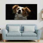 VIBECRAFTS Canvas Paintings for Living Room Drawing Room White And Brown Long Coat Puppy Premium Wall Pinting Fitted With Wooden Frame for Home|Office|Gift(PTVCH_2302)