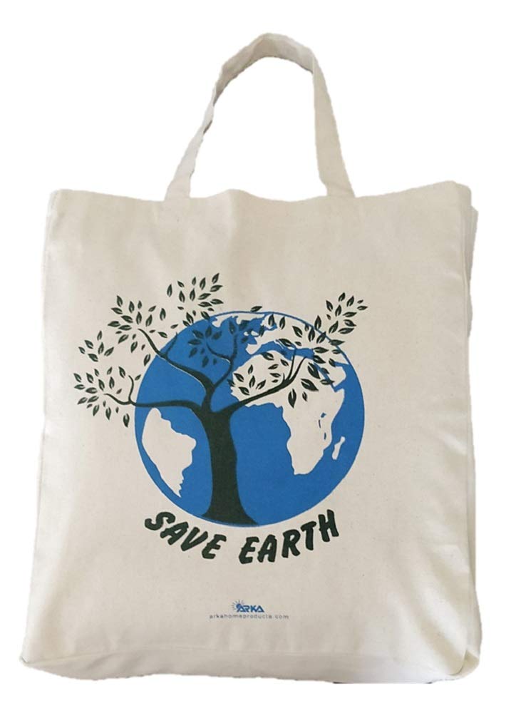 Arka Home Products Cotton Reusable Shopper Bag (Off-White_SBSE04)