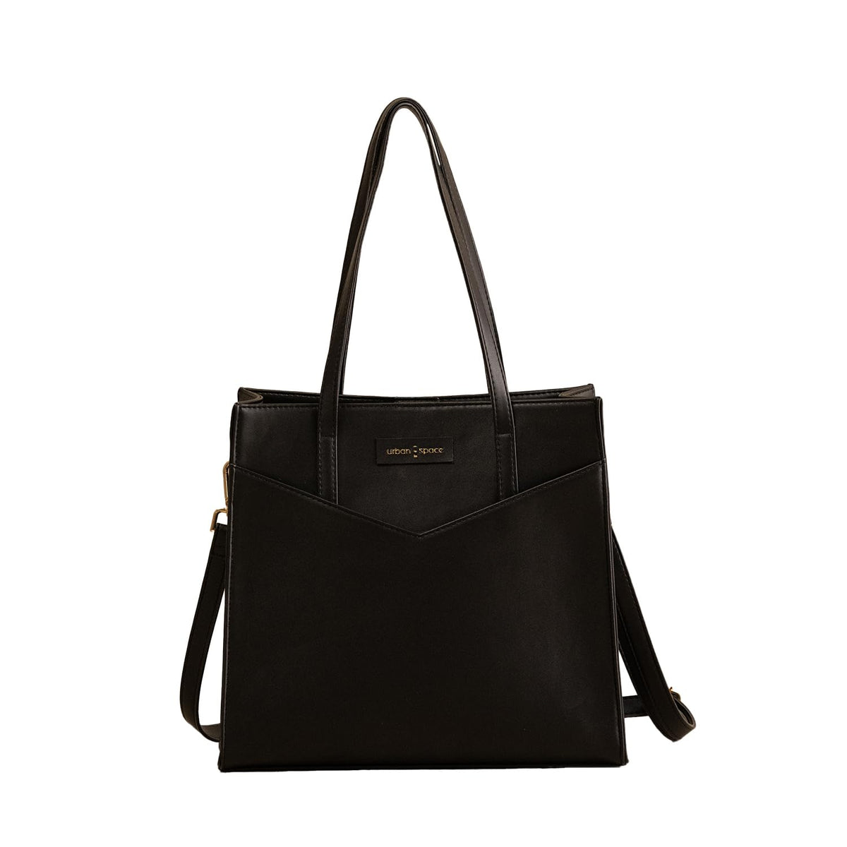 Urban Space Vegan Leather Women Tote Bag with Laptop compartment, Handbag for Work, Ladies purse, Stylish Shoulder Bag, Laptop ipad Tote Bags For Office Use, Gift for Women (Adele Black)