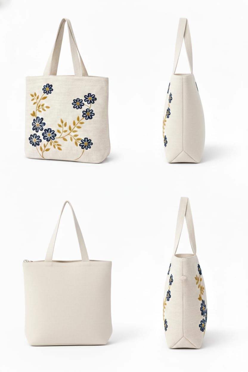 OLL OO LA LA BEAUTY Canvas Tote Bag for Women | Tote Bag | Pinterest Shoulder Bag | Cotton Shoulder Bag | Boho Tote Bags | Casual Daily Use Handbag for Office, College, Shopping & Travel - DGSN-12