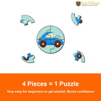 Artvibes Vehicle Premium Wooden Puzzles for Kids | Jigsaw Puzzles for Kids Age 2-5 | 4 Piece Puzzles | Toddlers Wooden Puzzle (PZ_605N), Set of 6