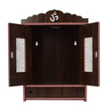 nexat MDF Wooden Temple with Doors | Traditional Mandir for Home Pooja | Decorative Wooden Mandir with Storage (512)
