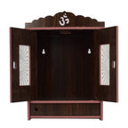 Lakhaji Wooden Wall Hanging Temple for Home and Shop,Office and Home showpiece Temple (Brown-4)