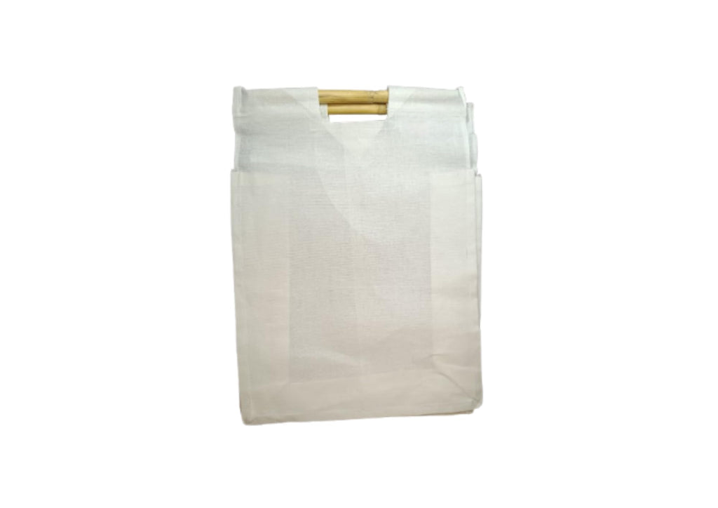 BambooStick Cotton Tote Bag | Reusable Shopping Cloth Bag for Grocery | Lightweight & Stylish | Stiff Cotton 125 GSM | Eco-Friendly, Durable & Spacious | Ideal for Shopping (Pack of 2, 14 x 18 + 5)