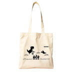 The Purple Tree Cool T-Rex Dino Cotton Tote Bags for Women (Pack of 1) - Eco Friendly & Reusable Shopping & College Bag