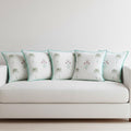 HOMEMONDE Pack of 5 Cushion Covers 24x24 Inches – Floral Hand Block Print, Quilted Cotton 300 TC, Soft Throw Pillow Cases for Sofa & Bed – Green (60x60 cm)